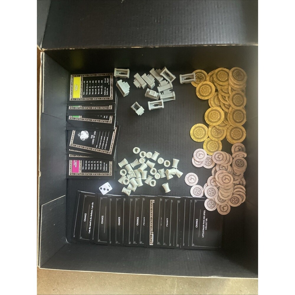 Monopoly Game of Thrones Bulk Parts Lot - 94 Coins, 60 Cards, 44 Buildings